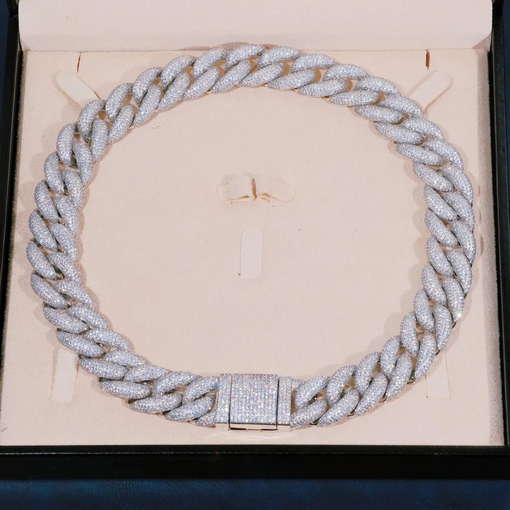 5-Row Iced Cuban Chain - 18mm - TONGSHOP / Bling Necklace / Chain Type:Cuban