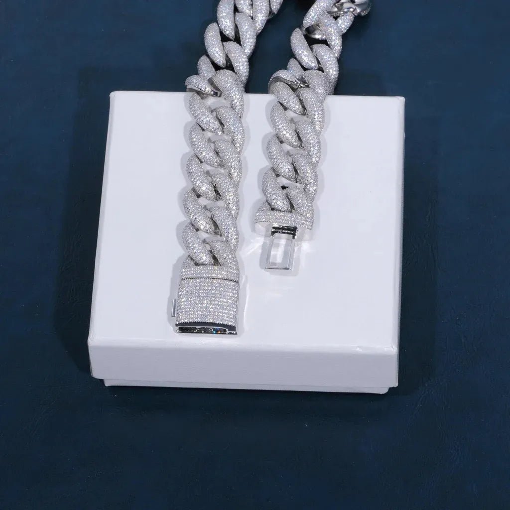 5-Row Iced Cuban Chain - 18mm - TONGSHOP / Bling Necklace / Chain Type:Cuban