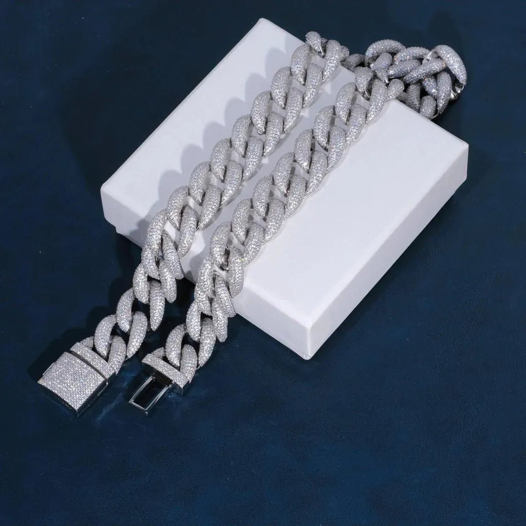 5-Row Iced Cuban Chain - 18mm - TONGSHOP / Bling Necklace / Chain Type:Cuban