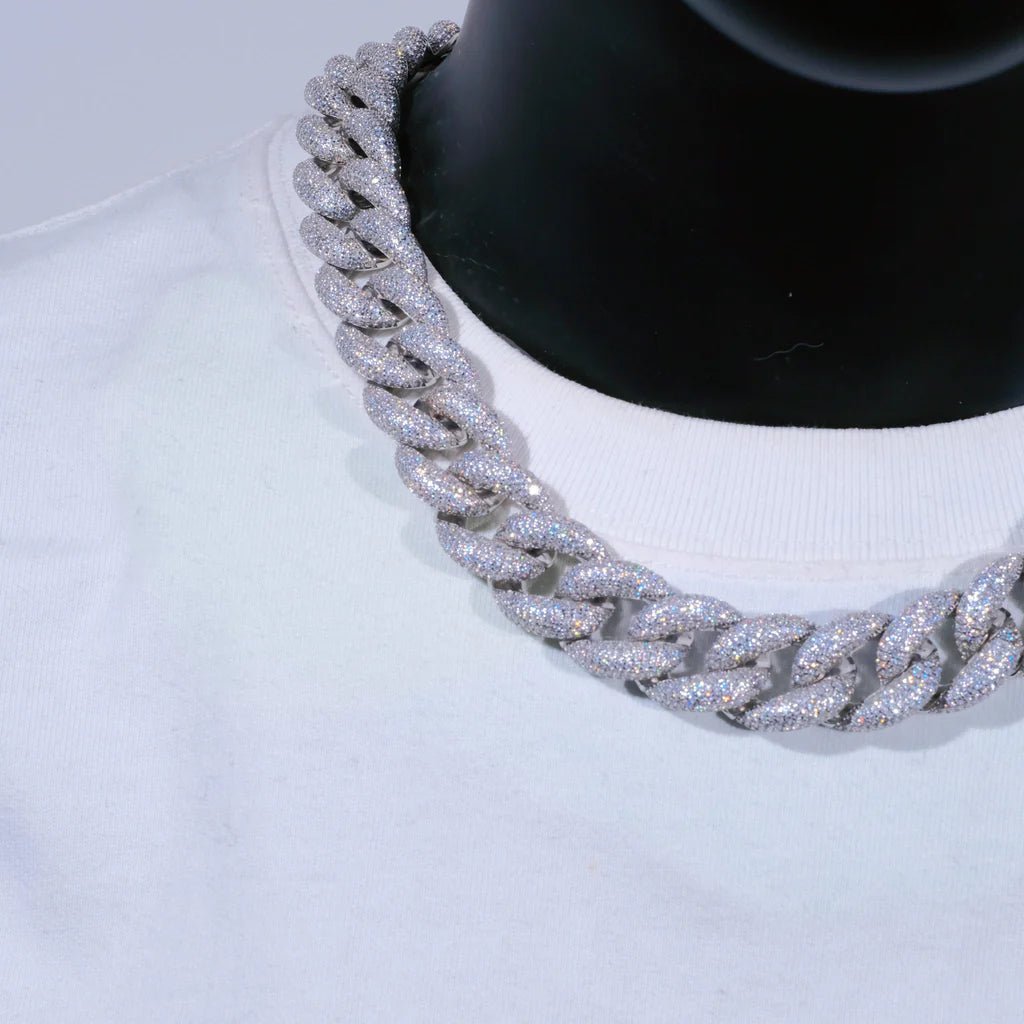 5-Row Iced Cuban Chain - 18mm - TONGSHOP / Bling Necklace / Chain Type:Cuban