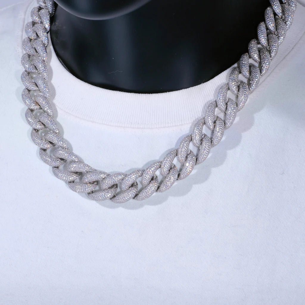 5-Row Iced Cuban Chain - 18mm - TONGSHOP / Bling Necklace / Chain Type:Cuban