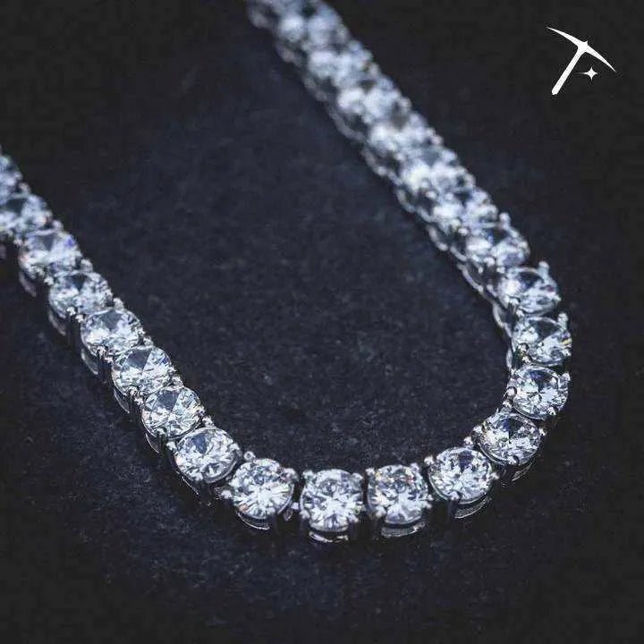 Diamond Tennis Necklace in White Gold - 5mm - TONGSHOP / ab - price - original / bogo - data - info - test