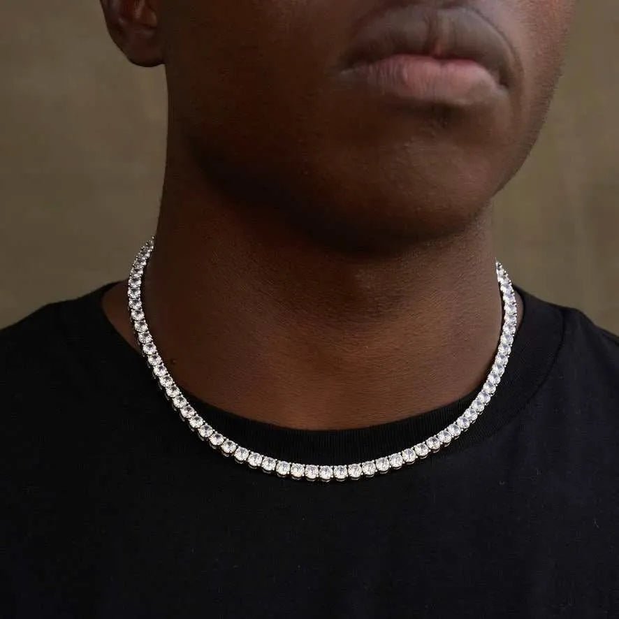 Diamond Tennis Necklace in White Gold - 5mm - TONGSHOP / ab - price - original / bogo - data - info - test