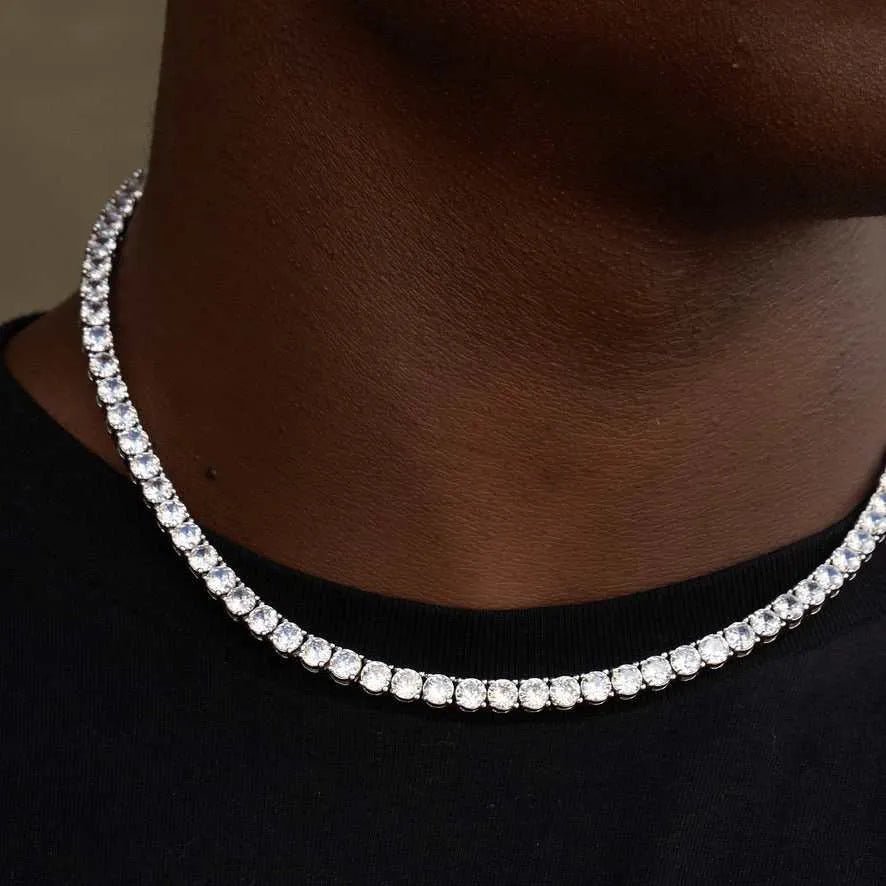 Diamond Tennis Necklace in White Gold - 5mm - TONGSHOP / ab - price - original / bogo - data - info - test