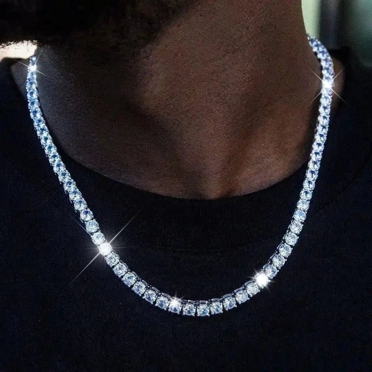 Diamond Tennis Necklace in White Gold - 5mm - TONGSHOP / ab - price - original / bogo - data - info - test