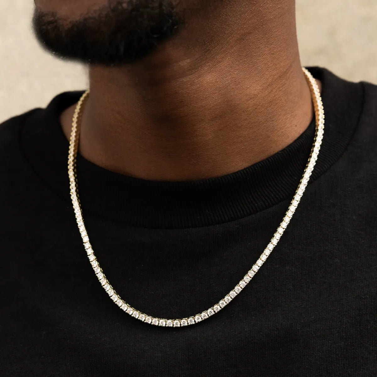 Diamond Tennis Necklace in Yellow Gold - 3mm - TONGSHOP / ab - price - original / best sellers