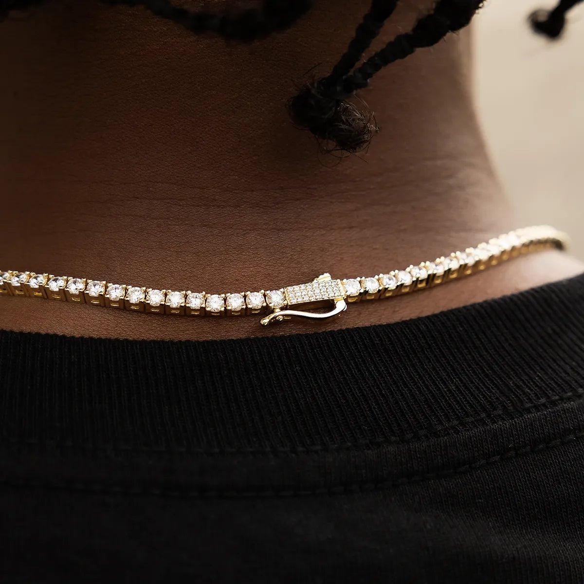 Diamond Tennis Necklace in Yellow Gold - 3mm - TONGSHOP / ab - price - original / best sellers