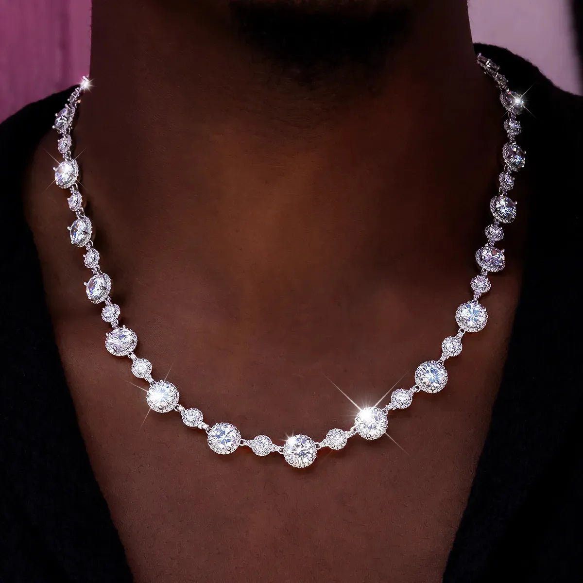 Diamond Halo Tennis Chain - 11mm - TONGSHOP