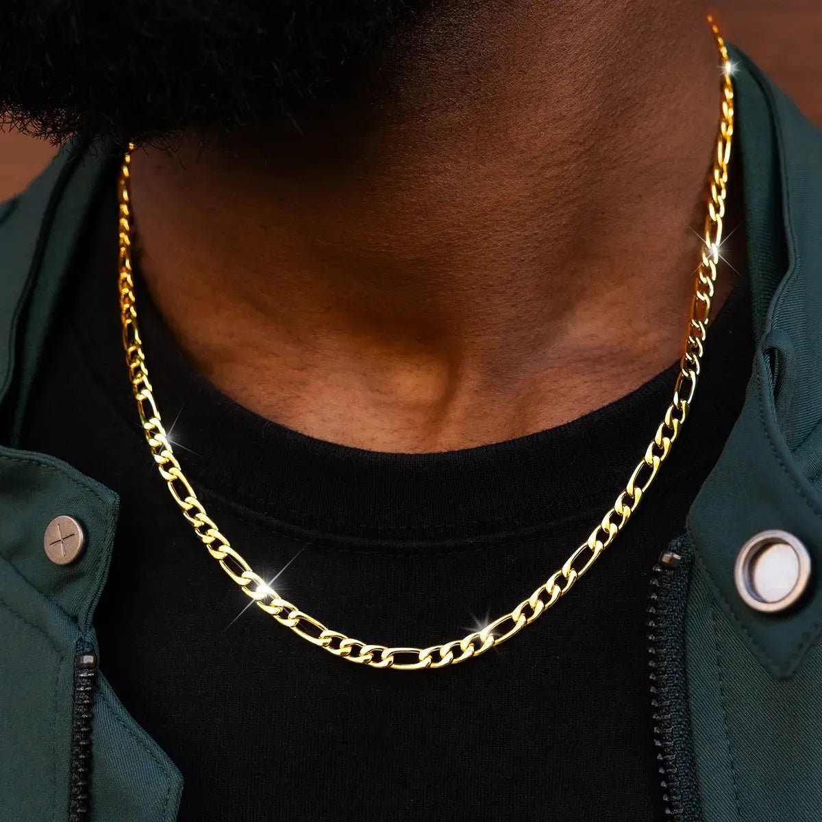 Figaro Link Chain in Yellow Gold - 4mm