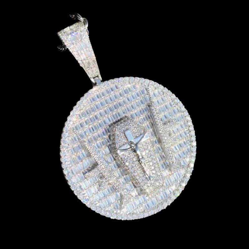 Guardian Double Gun Cross Disc Pendant - 55mm - TONGSHOP / Length:16 / Length:18