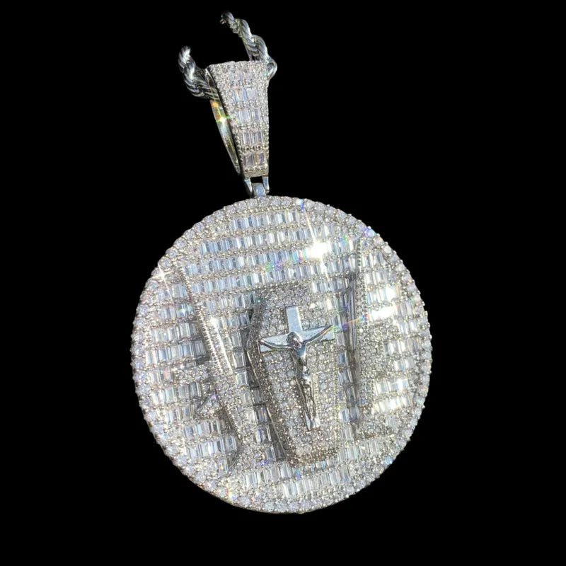 Guardian Double Gun Cross Disc Pendant - 55mm - TONGSHOP / Length:16 / Length:18