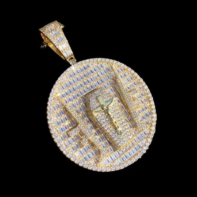 Guardian Double Gun Cross Disc Pendant - 55mm - TONGSHOP / Length:16 / Length:18