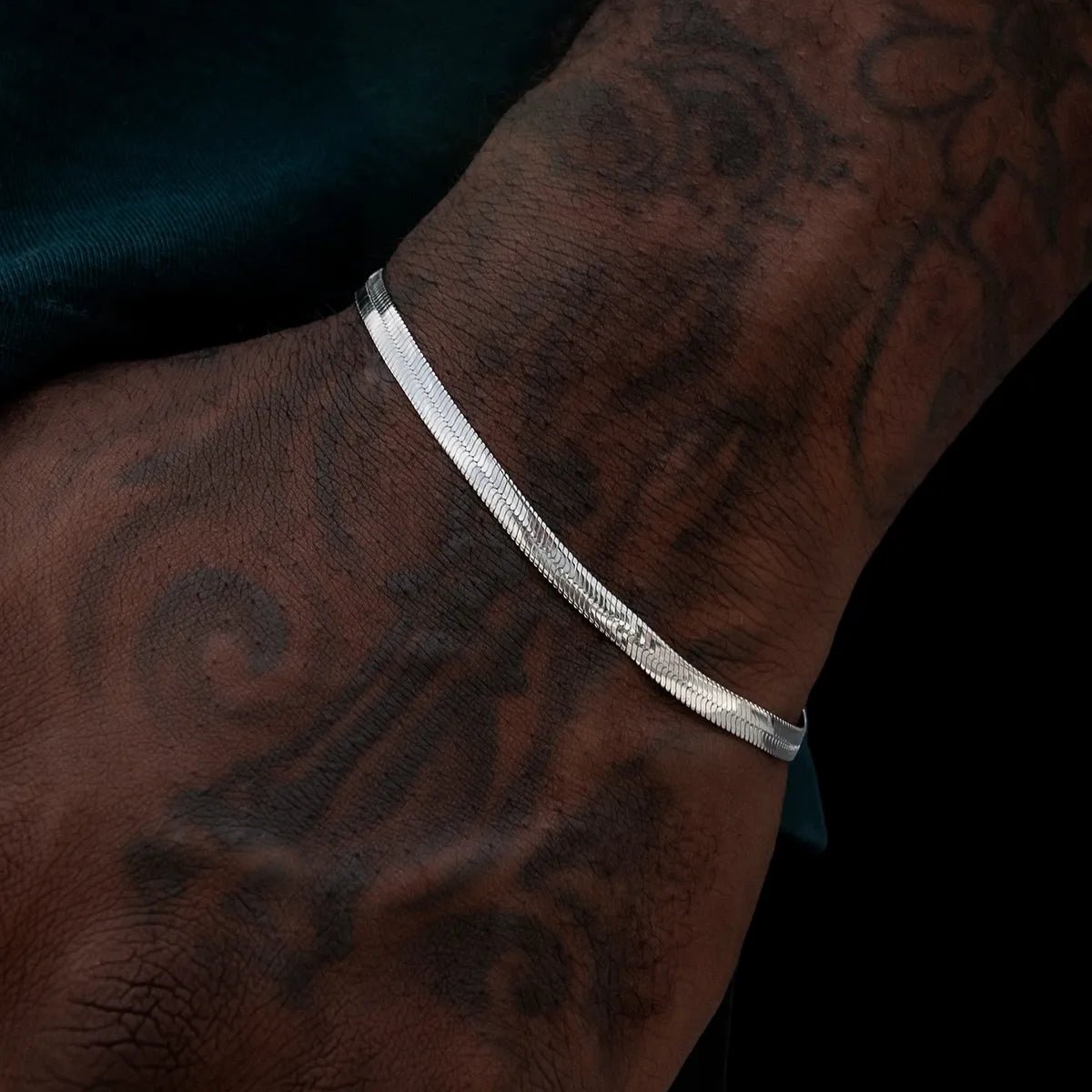 Herringbone Bracelet in White Gold - 4mm - TONGSHOP / ab - price - original / bogo - data - info - test