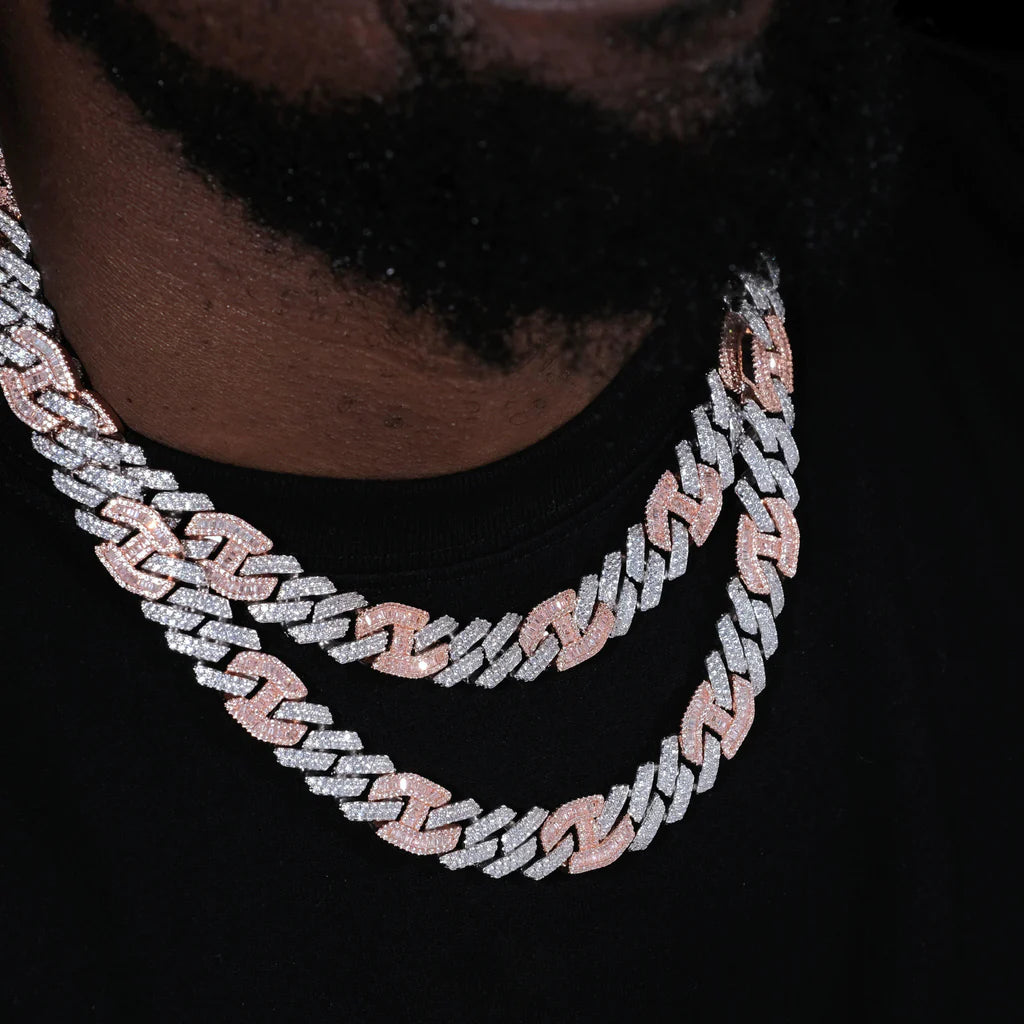 Iced Prong Link Choker (12mm) en Blanka&Pink