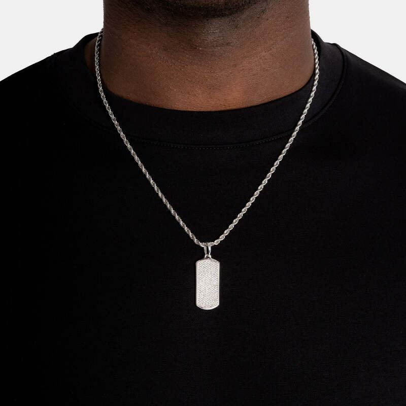 Ice Dog Tag Pendant - TONGSHOP / Length:16 / Length:18