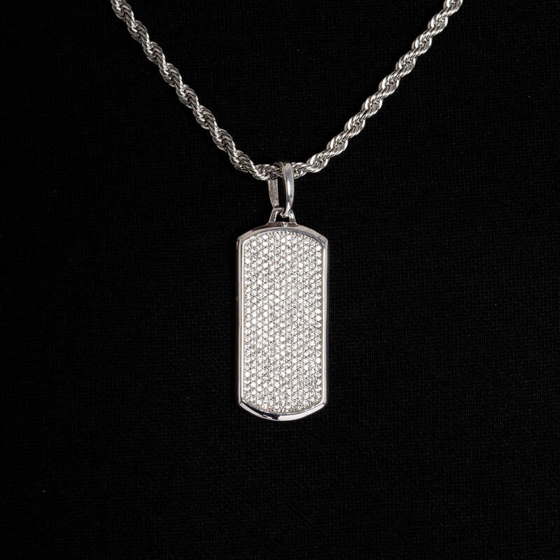 Ice Dog Tag Pendant - TONGSHOP / Length:16 / Length:18