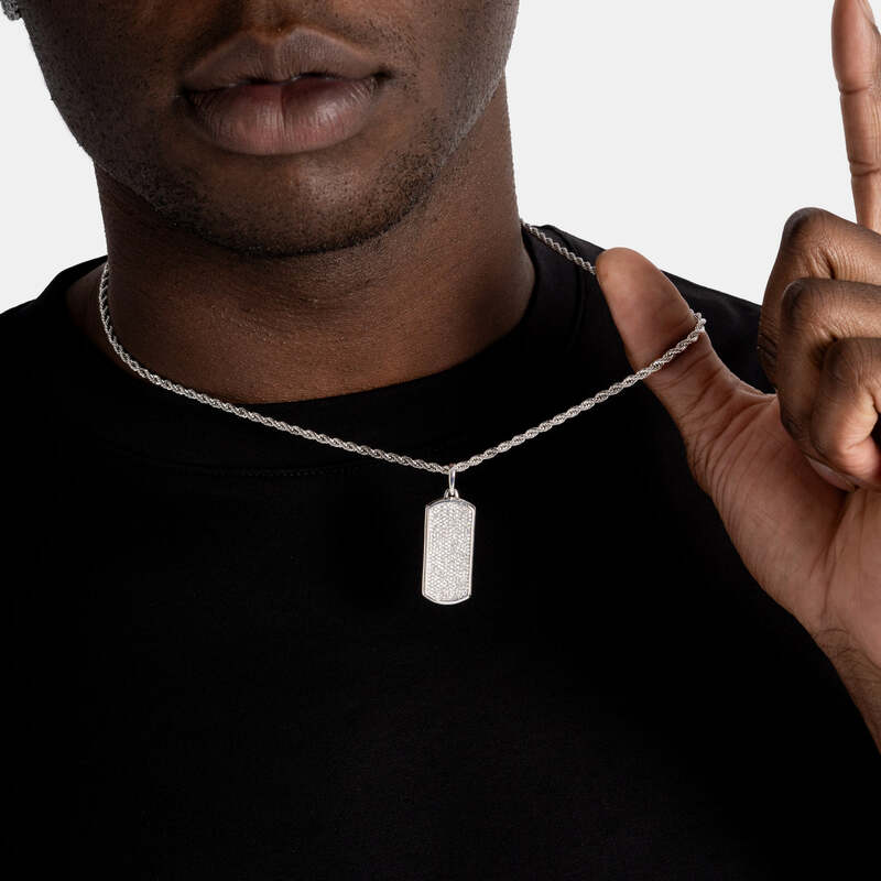 Ice Dog Tag Pendant - TONGSHOP / Length:16 / Length:18