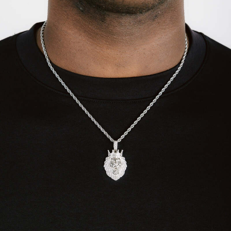 Ice Lion Crown Pendant - TONGSHOP / Length:16 / Length:18