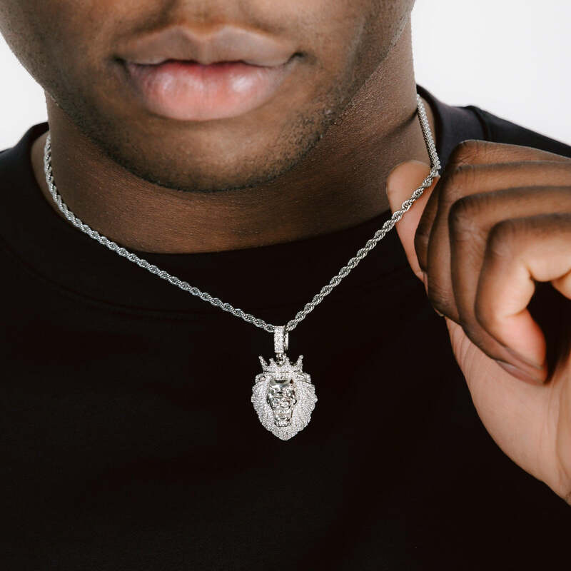 Ice Lion Crown Pendant - TONGSHOP / Length:16 / Length:18