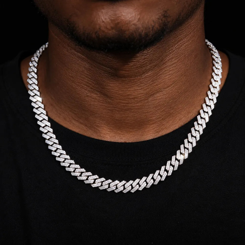 Iced-Out Diamond Cuban Link Chain - 8mm