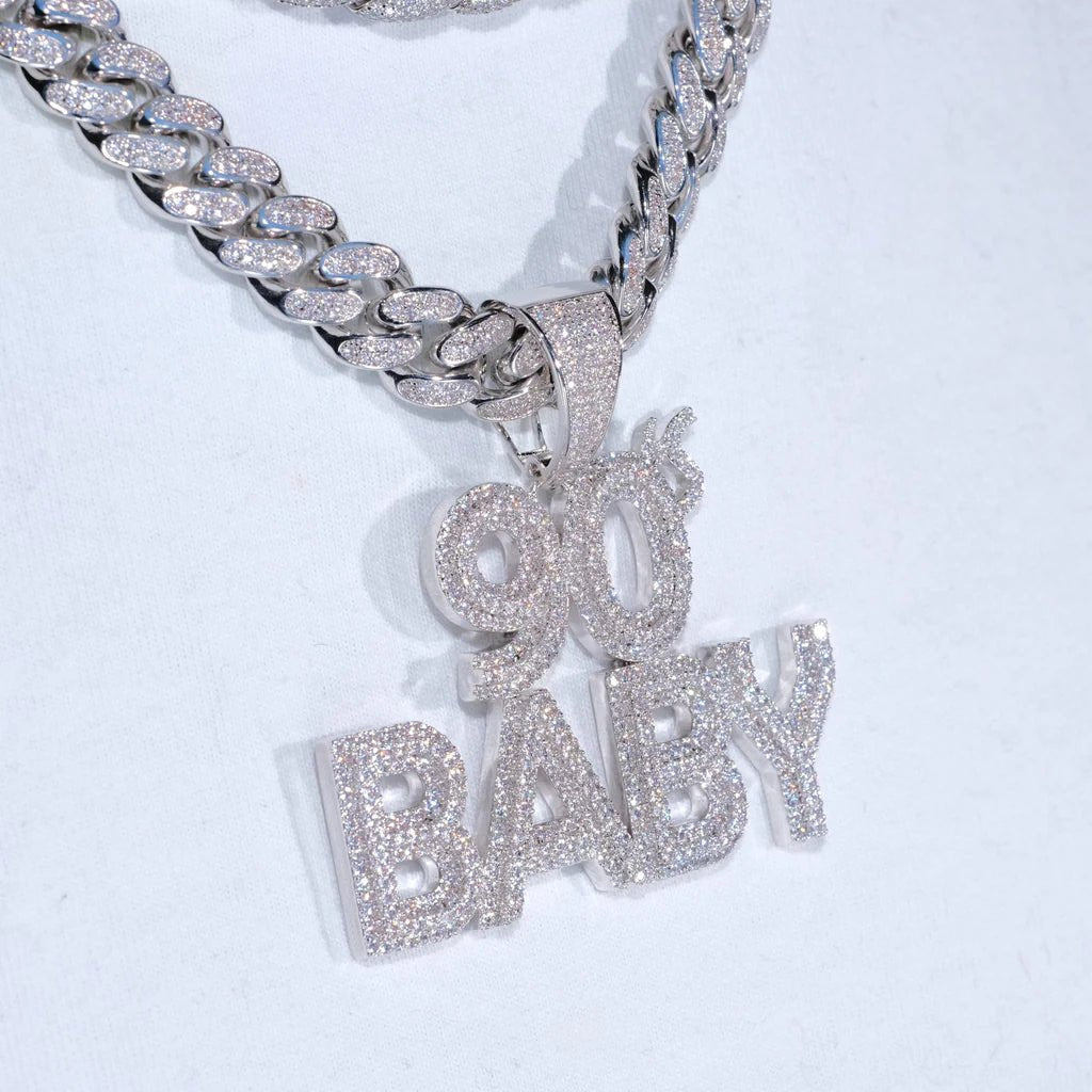 Iced 90's Baby Two - Layer Pendent - 46MM - TONGSHOP / Length:16 / Length:18