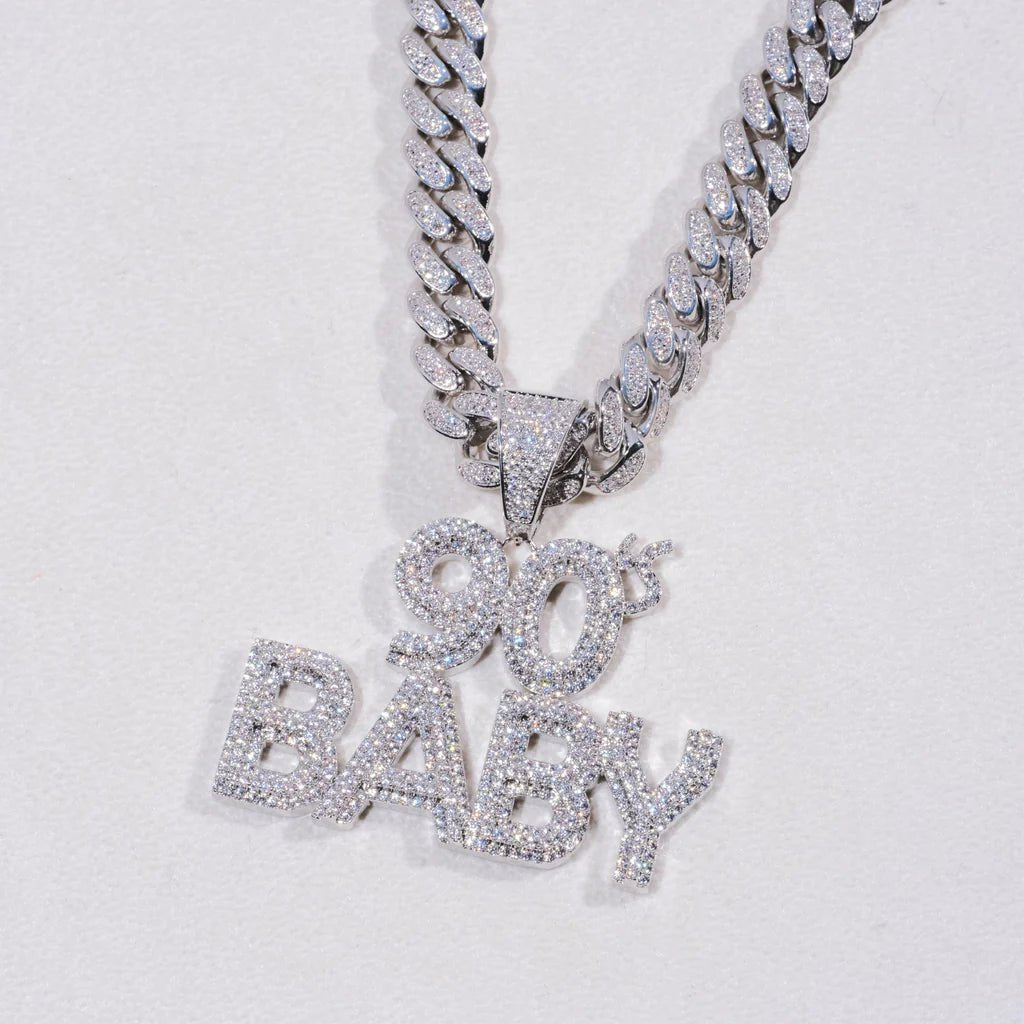 Iced 90's Baby Two - Layer Pendent - 46MM - TONGSHOP / Length:16 / Length:18