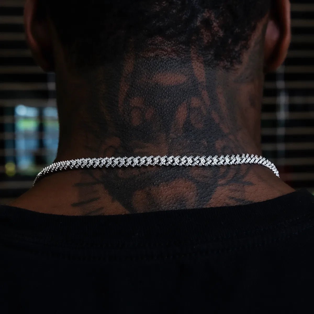 Iced Handcuff Diamond Prong Cuban Chain in White Gold - TONGSHOP / bogo - data - info - test / bogo - eligible - product