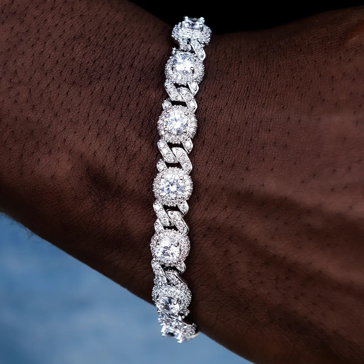 Iced Diamond Station Cuban Bracelet - TONGSHOP / bogo - eligible - product / Category:Bracelets