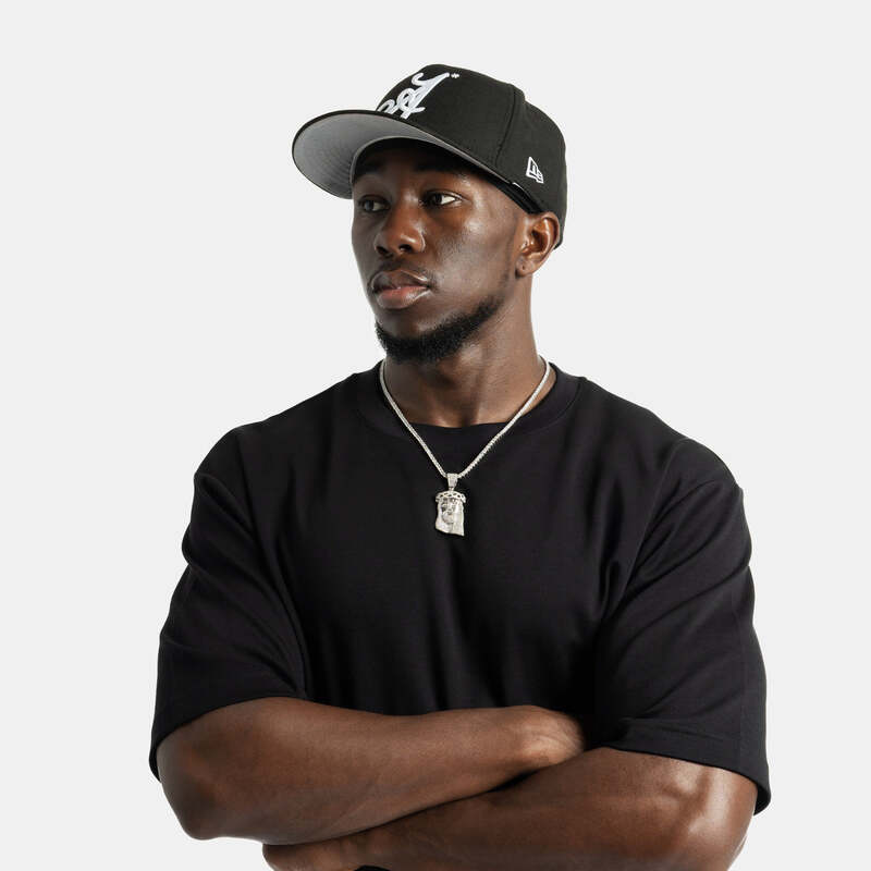 Jesus Pendant In White Gold - 25mm - TONGSHOP / Length:16 / Length:18