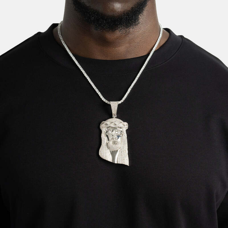 Large Ice Jesus Pendant