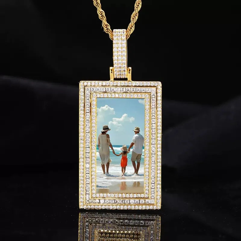 Memorial Custom Photo Rectangular Pendant - 43mm