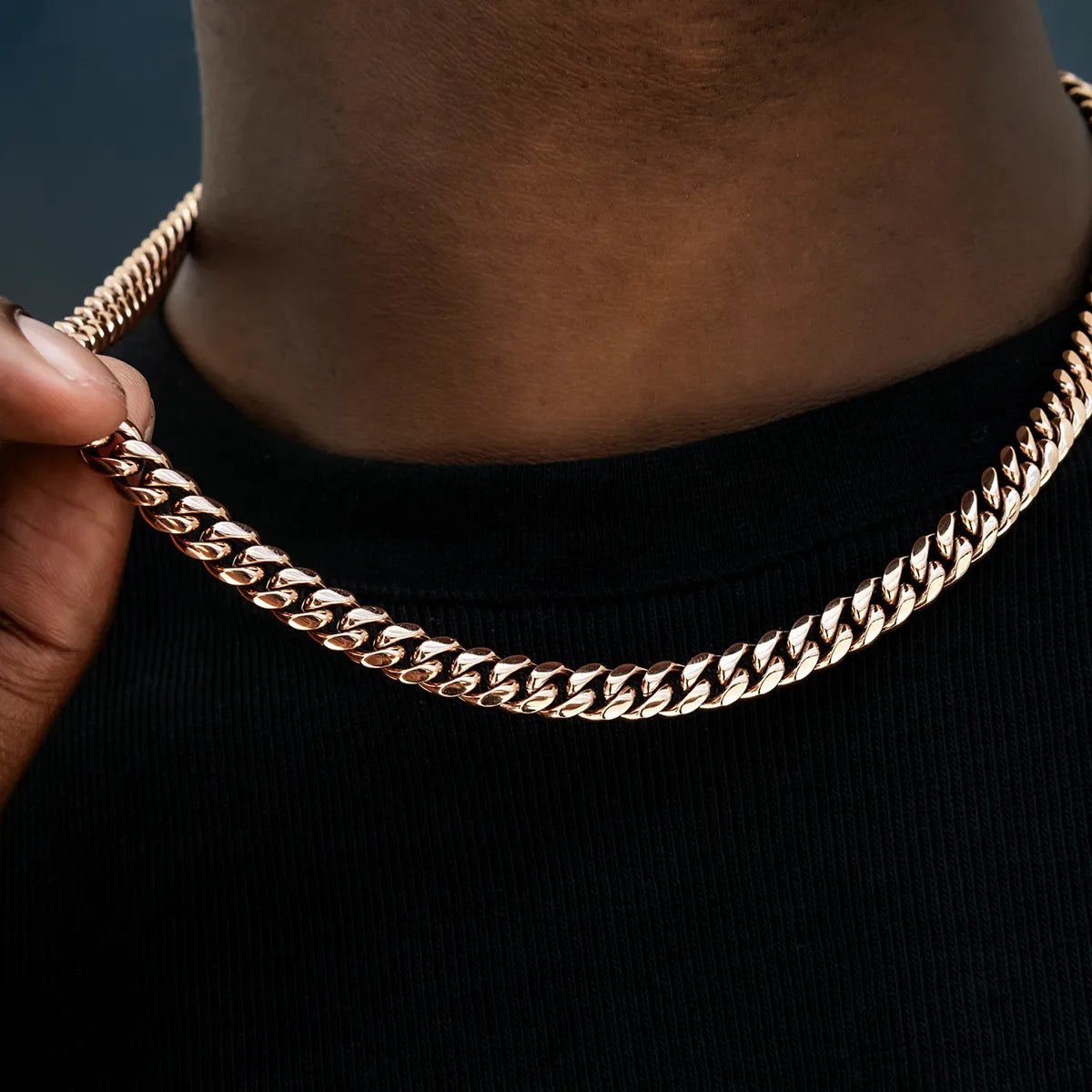 Miami Cuban Link Chain in Rose Gold - 8mm - TONGSHOP / bogo - data - info - test / bogo - eligible - product