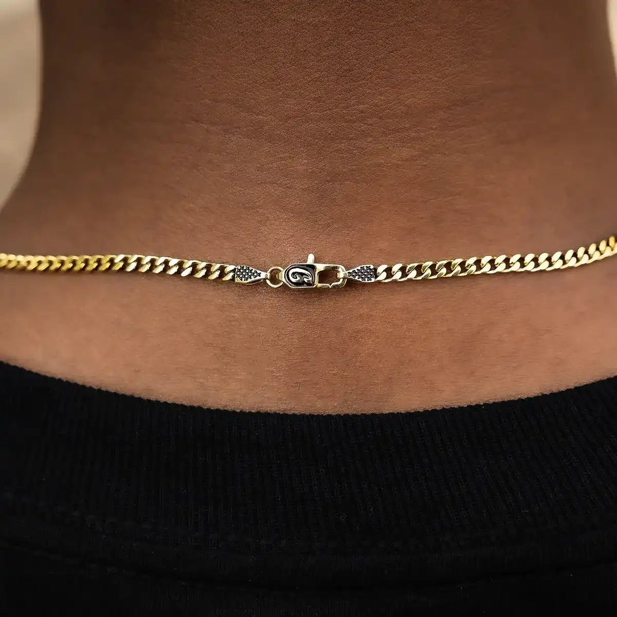 Micro Cuban in Yellow Gold - 3mm - TONGSHOP / ab - orginal / ab - price - original