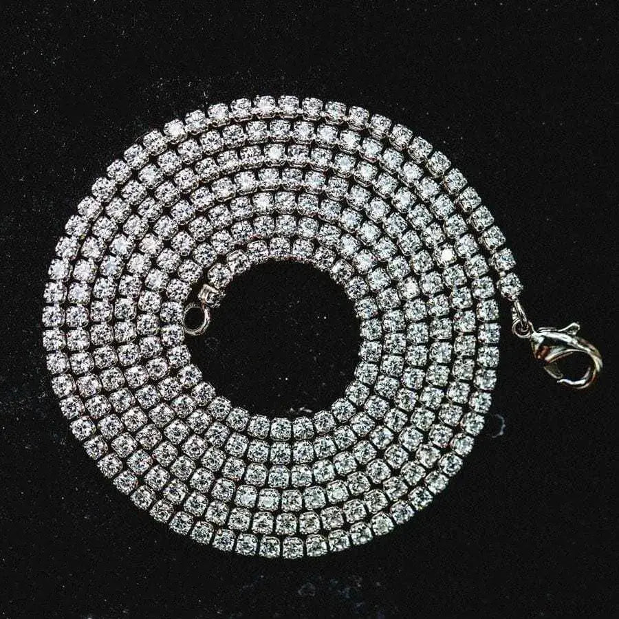 Micro Tennis Necklace in White Gold