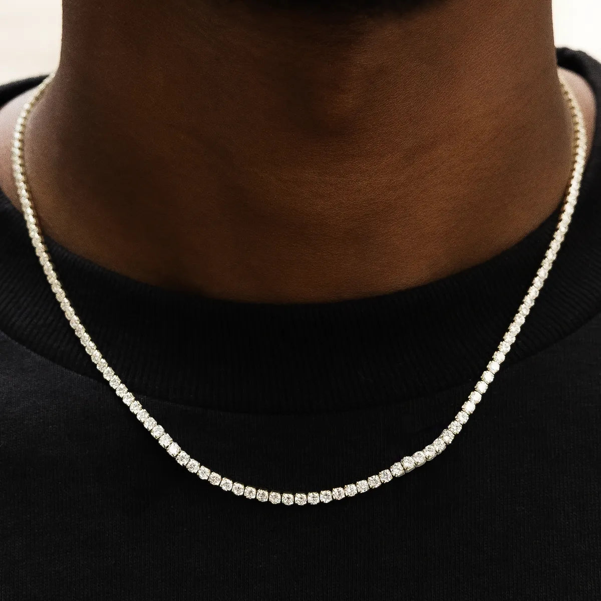 Micro Tennis Necklace in Yellow Gold