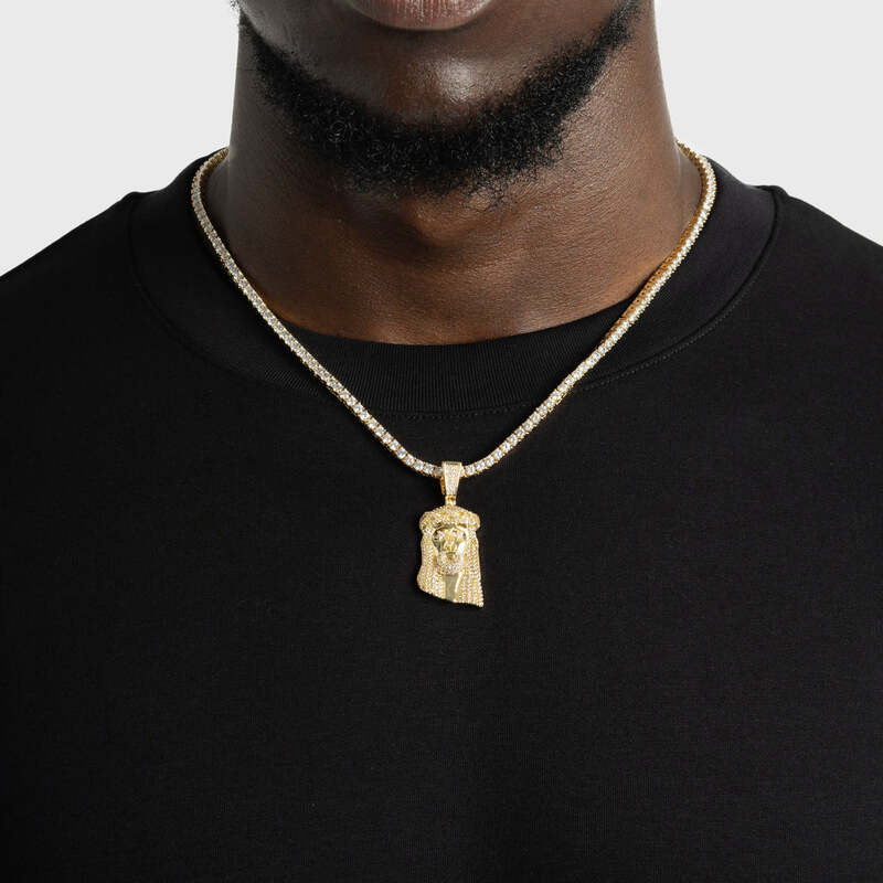 Mini Jesus Pendant In White Gold - 18mm - TONGSHOP / Length:18 / Length:20