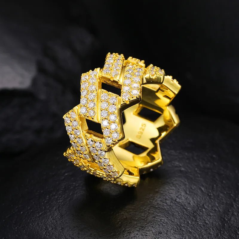 S925 VVS Moissanite Cuban Personality Diamond Ring - TONGSHOP / /