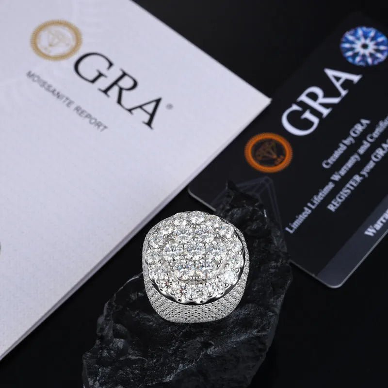 S925 VVS Moissanite Men's Inlaid Ring - TONGSHOP / /