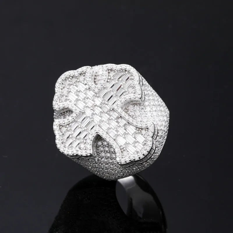 S925 VVS Moissanite T - Frame Men's Hip - Hop Ring - TONGSHOP / /