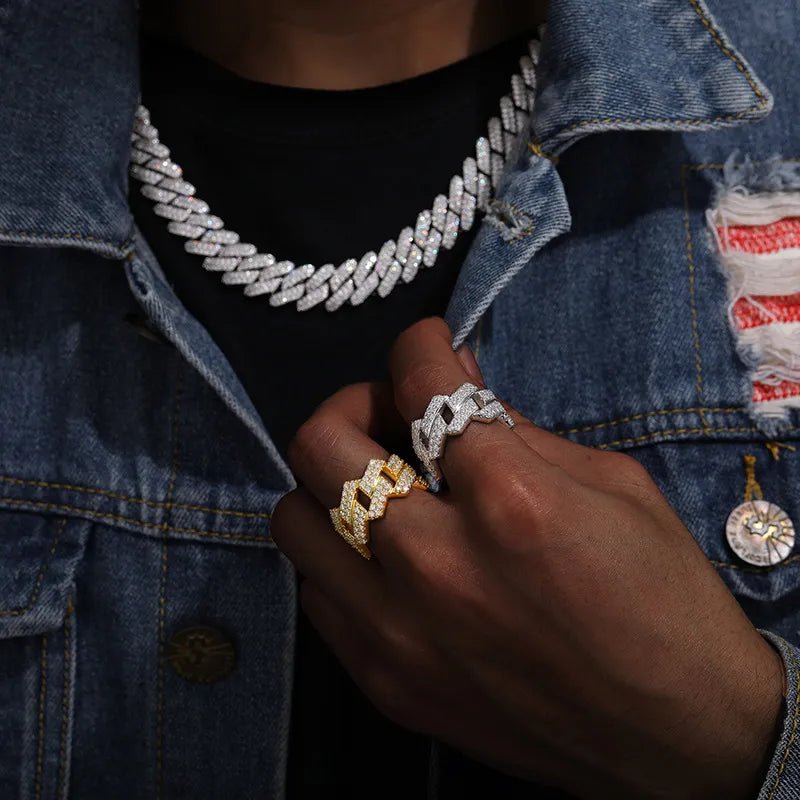 S925 VVS Moissanite Cuban Personality Diamond Ring - TONGSHOP / /