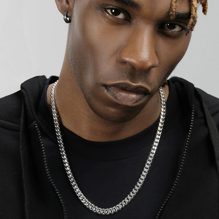 Cuban Chain Necklace in White Gold - TONGSHOP