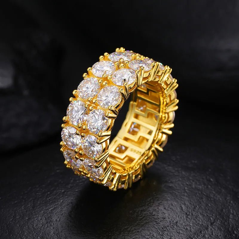 S925 VVS Moissanite Double Row Simple Ring - TONGSHOP / /