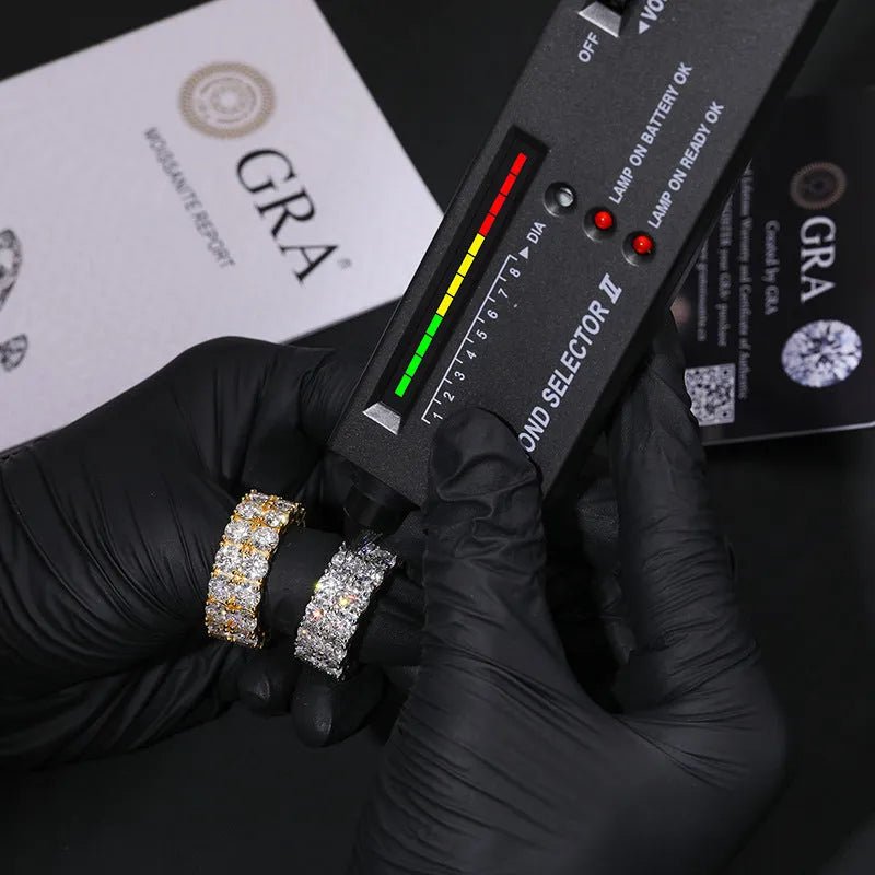 S925 VVS Moissanite Double Row Simple Ring - TONGSHOP / /