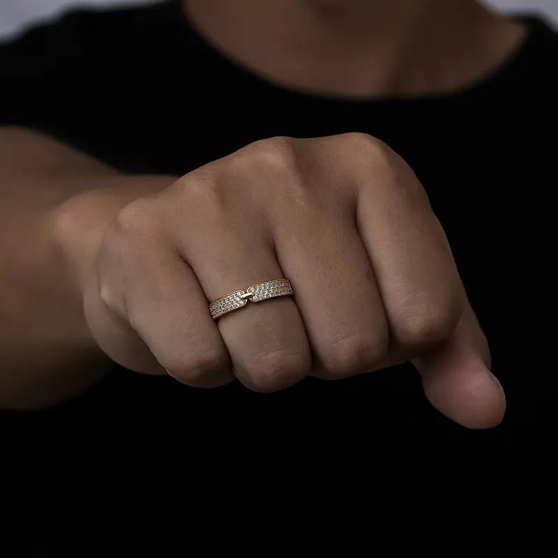 18K Gold Plated Couple’s Zircon Ring - TONGSHOP / /