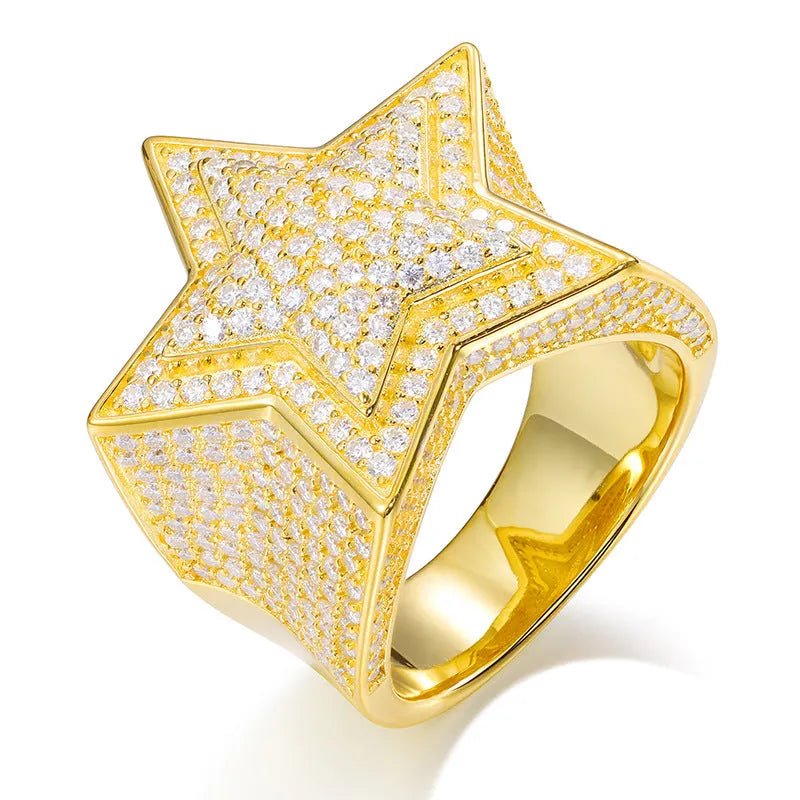 S925 VVS Moissanite Pentagram Ring - TONGSHOP / /