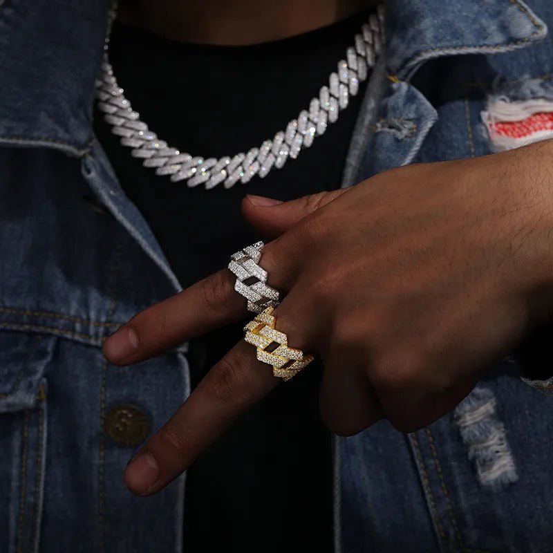 S925 VVS Moissanite Cuban Personality Diamond Ring - TONGSHOP / /