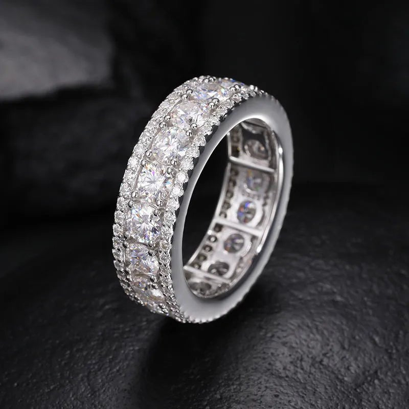 S925 VVS Moissanite Circle Ring for Men and Women - TONGSHOP