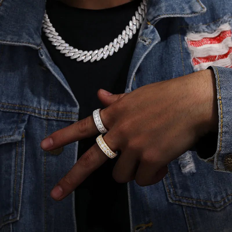 S925 VVS Moissanite Circle Ring for Men and Women - TONGSHOP