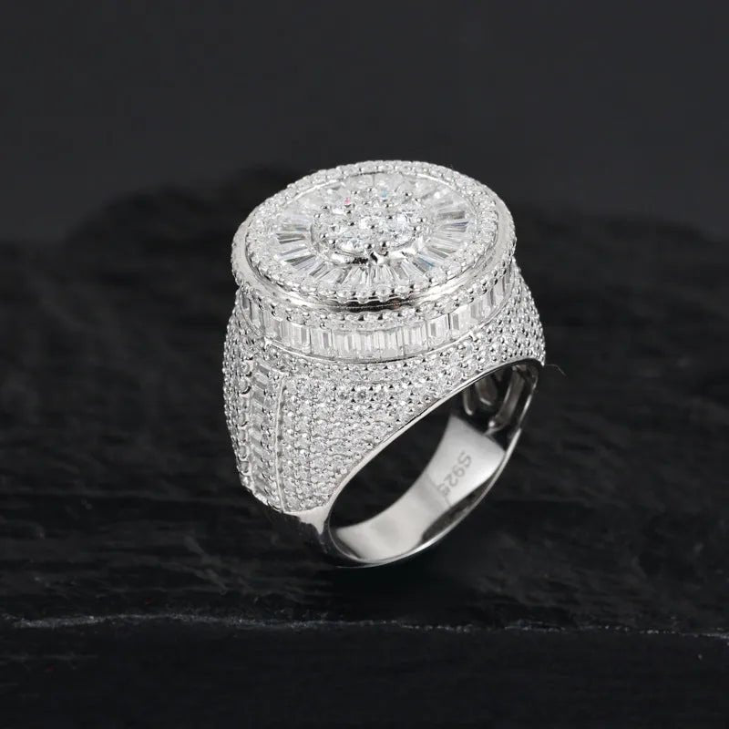 S925 VVS Moissanite Round Ice Ring - TONGSHOP / /