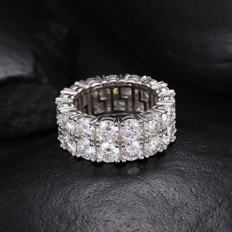 S925 VVS Moissanite Double Row Simple Ring - TONGSHOP / /